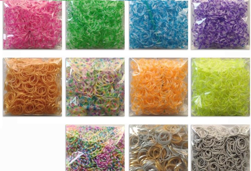 loom rubber bands bracelet for kids or hair rainbow rubber loom bands make woven bracelet DIY toys Xmas 2019 Gift