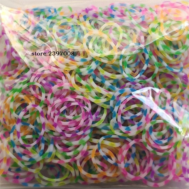 loom rubber bands bracelet for kids or hair rainbow rubber loom bands make woven bracelet DIY toys Xmas 2019 Gift