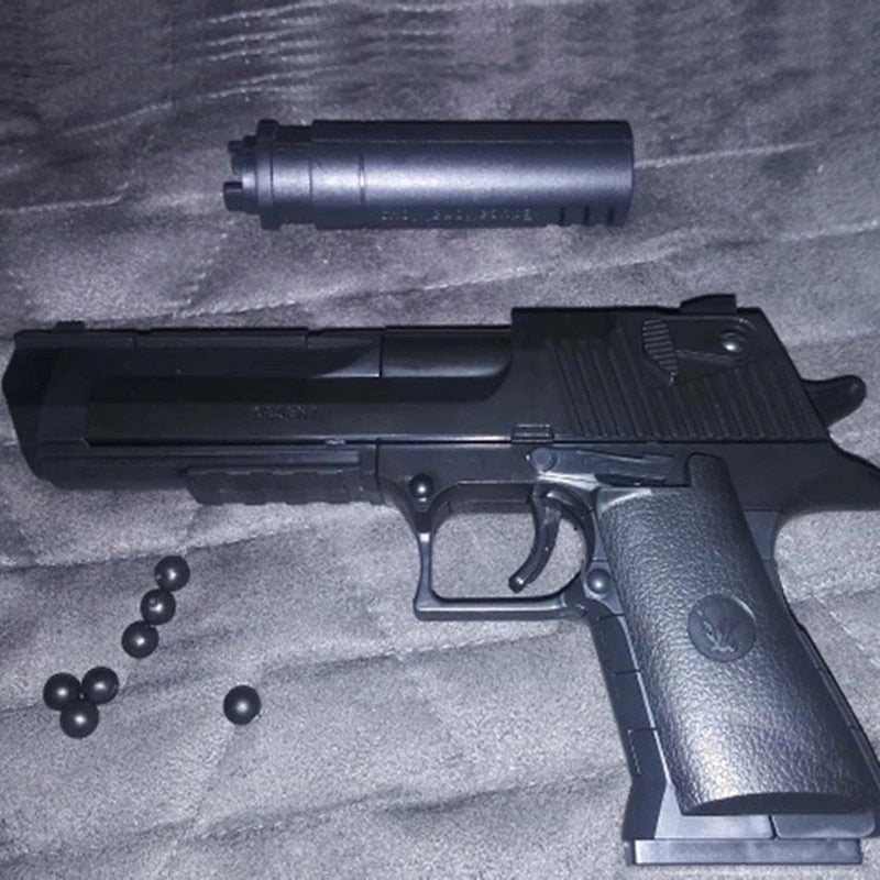 DIY Military Gun Handgun Pistol Desert Eagle Collection Model Can fire Building Blocks Toys For Kids Boys Gifts not Weapon