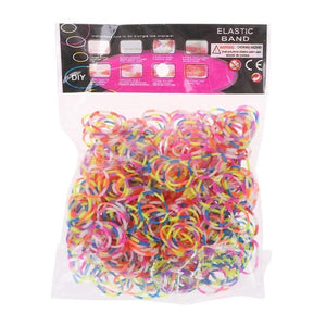 600PCS Rainbow Mega Refill Rubber Bands DIY Bracelets Bands Party Favor Art Crafts For Girls