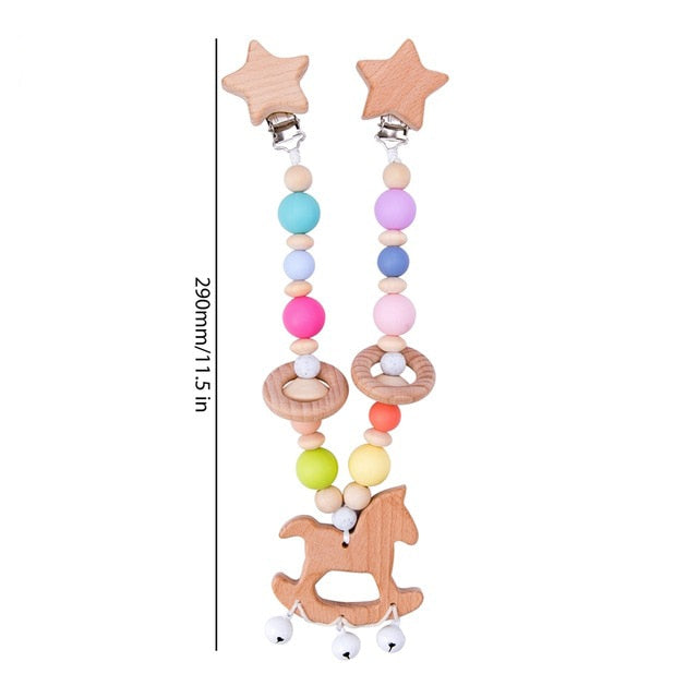 Baby Toy Wooden Pram Clip Pacifier Clip Chain Mobile Pram Personalize Name Rattle Stroller Toys Bed Bell Around Neborn Gift Toys