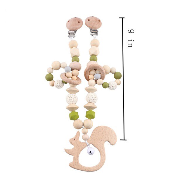 Baby Toy Wooden Pram Clip Pacifier Clip Chain Mobile Pram Personalize Name Rattle Stroller Toys Bed Bell Around Neborn Gift Toys