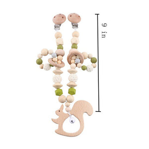 Baby Toy Wooden Pram Clip Pacifier Clip Chain Mobile Pram Personalize Name Rattle Stroller Toys Bed Bell Around Neborn Gift Toys