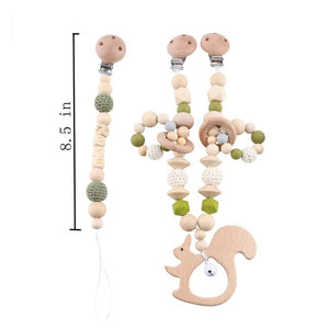 Baby Toy Wooden Pram Clip Pacifier Clip Chain Mobile Pram Personalize Name Rattle Stroller Toys Bed Bell Around Neborn Gift Toys