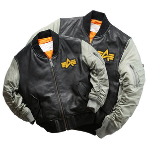 AH138 US air force flight pilot goat leather jacket genuine goat leather rider jacket family looking clothing parent & son dress