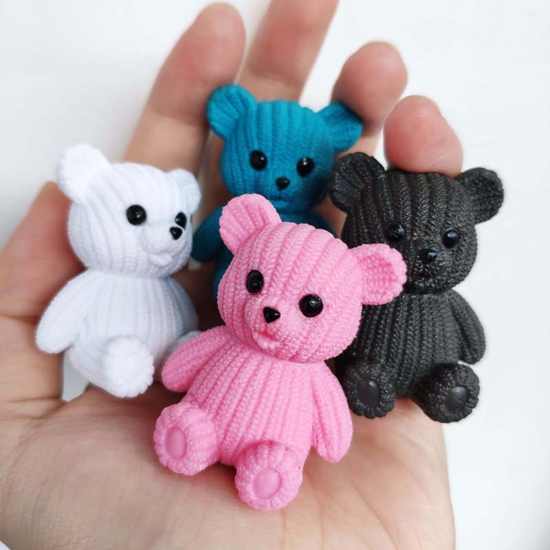 Mini Teddy Resin Bear Accessories Doll House Decoration Miniature Bear Model Dollhouse Toys For Kids Baby Shower Party Toys Gift