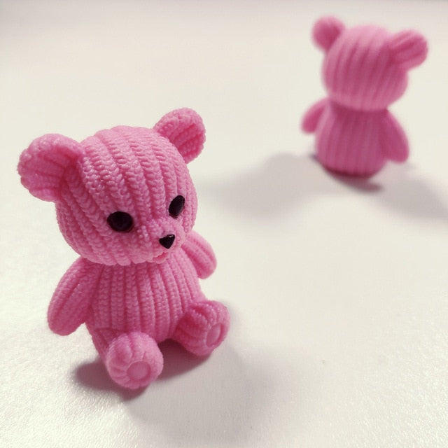 Mini Teddy Resin Bear Accessories Doll House Decoration Miniature Bear Model Dollhouse Toys For Kids Baby Shower Party Toys Gift