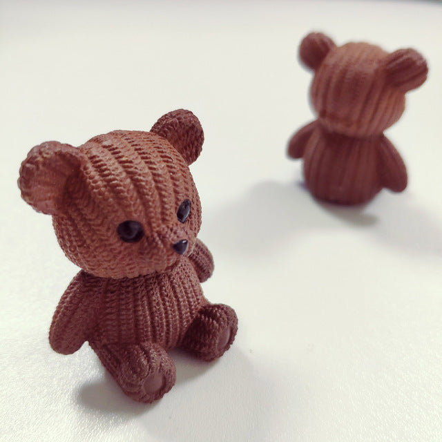 Mini Teddy Resin Bear Accessories Doll House Decoration Miniature Bear Model Dollhouse Toys For Kids Baby Shower Party Toys Gift