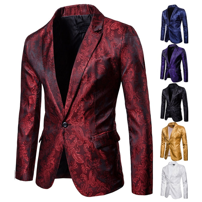 Men Suit Banquet Wedding Suit Party Suit Bar Night Club Suit Men Tops Bright Suit Paisley Suit Fashion Men's Suit