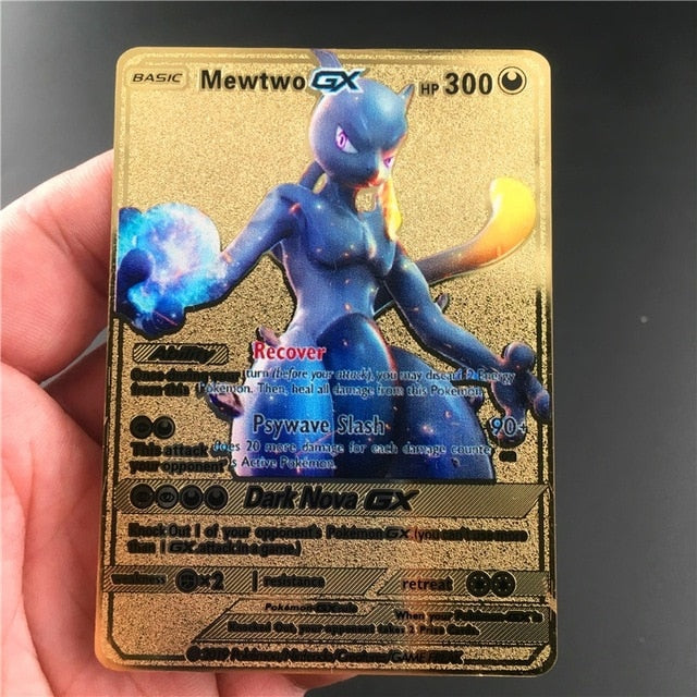 TAKARA TOMY Pokemon Metal Card Game Anime Battle Card Gold Charizard Pikachu Collection Card Action Figure Model Child Toy Gift