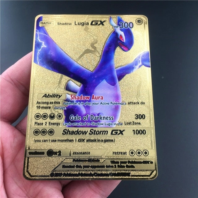 TAKARA TOMY Pokemon Metal Card Game Anime Battle Card Gold Charizard Pikachu Collection Card Action Figure Model Child Toy Gift