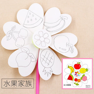 Toys for Children Crafts Kids DIY Painting Graffiti Blank Windmilln Learning Education Toys Montessori Teaching Aids Toy