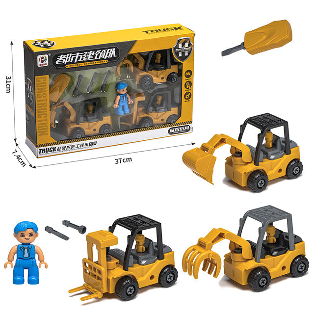 Nut Disassembly Loading Unloading Engineering Truck Excavator Bulldozer Child Screw Boy Creative Tool Education Toy Car Model