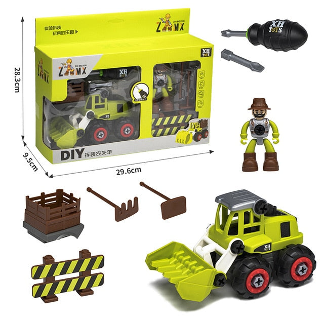 Nut Disassembly Loading Unloading Engineering Truck Excavator Bulldozer Child Screw Boy Creative Tool Education Toy Car Model