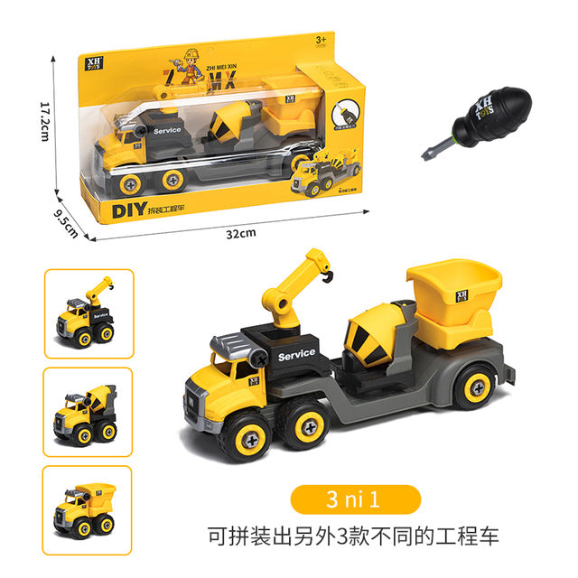 Nut Disassembly Loading Unloading Engineering Truck Excavator Bulldozer Child Screw Boy Creative Tool Education Toy Car Model