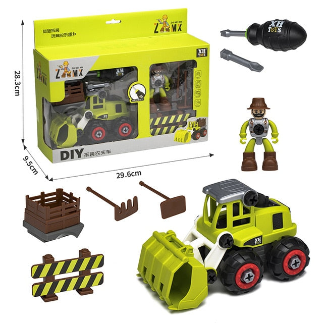 Nut Disassembly Loading Unloading Engineering Truck Excavator Bulldozer Child Screw Boy Creative Tool Education Toy Car Model