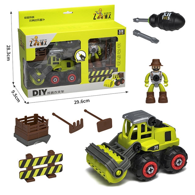 Nut Disassembly Loading Unloading Engineering Truck Excavator Bulldozer Child Screw Boy Creative Tool Education Toy Car Model