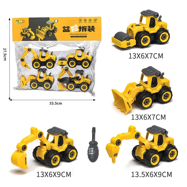 Nut Disassembly Loading Unloading Engineering Truck Excavator Bulldozer Child Screw Boy Creative Tool Education Toy Car Model