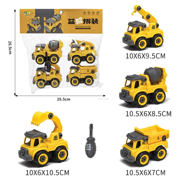 Nut Disassembly Loading Unloading Engineering Truck Excavator Bulldozer Child Screw Boy Creative Tool Education Toy Car Model