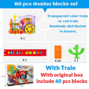 Automatic Laying Domino Brick Train Car Set sound light kids Colorful Plastic Dominoes Blocks Game Toys Set Gift for Girl boys