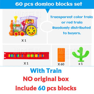 Automatic Laying Domino Brick Train Car Set sound light kids Colorful Plastic Dominoes Blocks Game Toys Set Gift for Girl boys