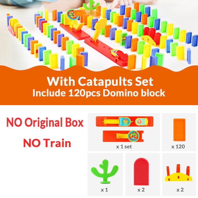 Automatic Laying Domino Brick Train Car Set sound light kids Colorful Plastic Dominoes Blocks Game Toys Set Gift for Girl boys