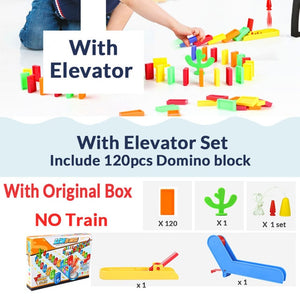 Automatic Laying Domino Brick Train Car Set sound light kids Colorful Plastic Dominoes Blocks Game Toys Set Gift for Girl boys