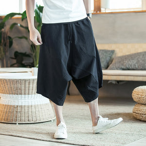 Dropshipping Men Harajuku Harem Pants 2020 Mens Summer Cotton Linen Joggers Pants Male Vintage Chinese Style Sweatpants Fashions