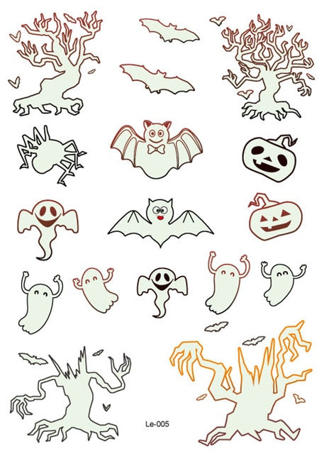 BalleenShiny Luminous Tattoos Glow In The Dark Children's Temporary Tattoos Kids Christmas Fluorescent Waterproof Cute Stickers