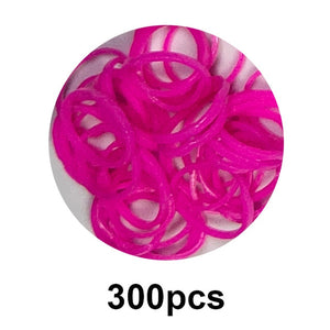 300pcs Rubber Loom Bands DIY Toys Lacing Bracelet For Kids Or Hair Rubber Bands Refill Make Woven Bracelets Girls Gift Wholesale