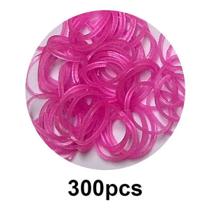 300pcs Rubber Loom Bands DIY Toys Lacing Bracelet For Kids Or Hair Rubber Bands Refill Make Woven Bracelets Girls Gift Wholesale