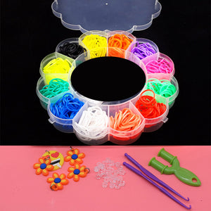 600pcs rubber loom bands girl gift for children elastic band for weaving lacing bracelet toy gum for bracelets diy material set