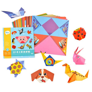 BalleenShiny Baby Toys 3D 54Pages Origami Cartoon Animal Book Toy Kids DIY Paper Art Baby Early Learning Education Toys Gifts