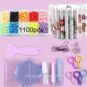 Fuse Beads Magic Water Creative Beads DIY set Pegboard Kit Craft Girls Gift kids toys for Children 8 10 years Pen Tweezer Tool