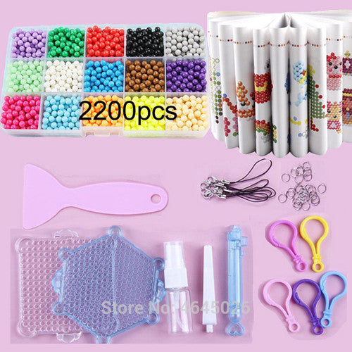 Fuse Beads Magic Water Creative Beads DIY set Pegboard Kit Craft Girls Gift kids toys for Children 8 10 years Pen Tweezer Tool