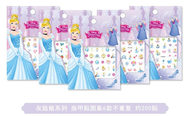 Frozen 2 elsa anna Cartoon Nail Sticker disney princess Sophia Snow White Child Girl Baby Fashion Toys