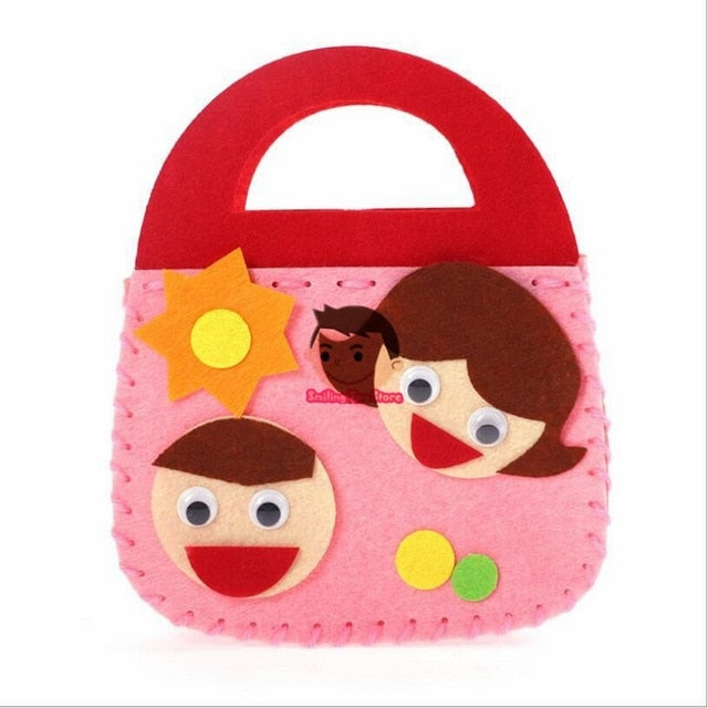 Non-Woven Fabric DIY Handbag Children Craft Toy Mini Bag Non-woven Cloth Colorful Handmade Bag Cartoon Animal Children Handbags