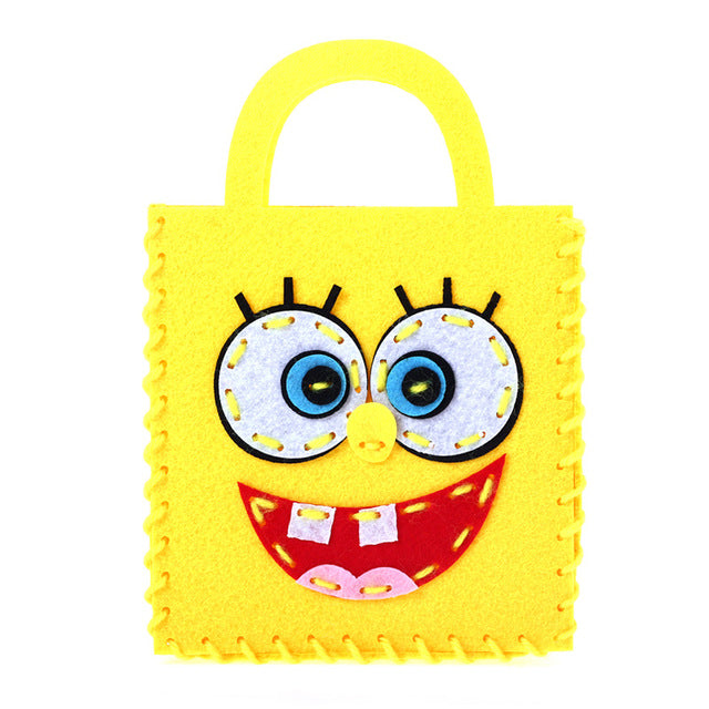 Non-Woven Fabric DIY Handbag Children Craft Toy Mini Bag Non-woven Cloth Colorful Handmade Bag Cartoon Animal Children Handbags