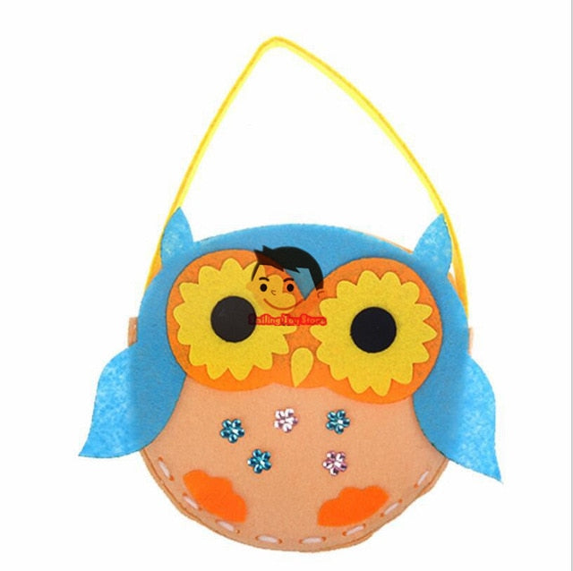 Non-Woven Fabric DIY Handbag Children Craft Toy Mini Bag Non-woven Cloth Colorful Handmade Bag Cartoon Animal Children Handbags