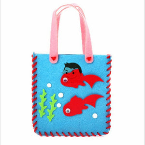 Non-Woven Fabric DIY Handbag Children Craft Toy Mini Bag Non-woven Cloth Colorful Handmade Bag Cartoon Animal Children Handbags