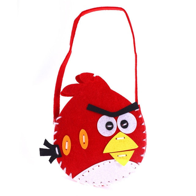 Non-Woven Fabric DIY Handbag Children Craft Toy Mini Bag Non-woven Cloth Colorful Handmade Bag Cartoon Animal Children Handbags