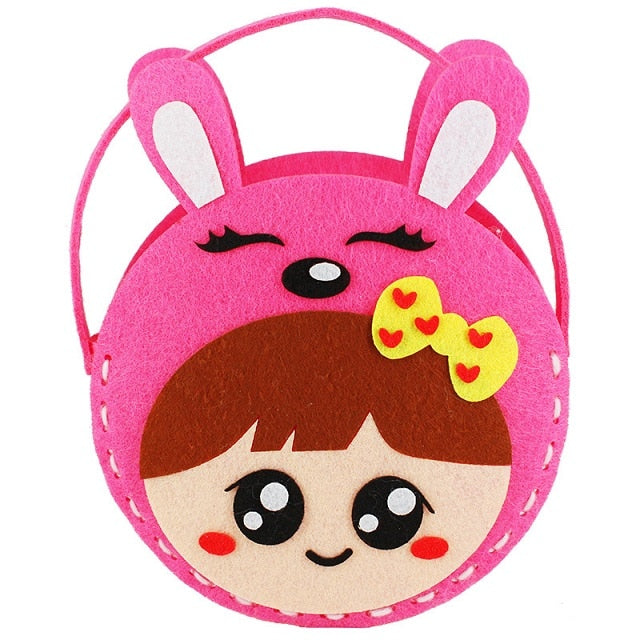 Non-Woven Fabric DIY Handbag Children Craft Toy Mini Bag Non-woven Cloth Colorful Handmade Bag Cartoon Animal Children Handbags