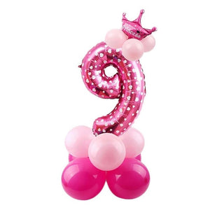 32inch Digital Balloons Toys Kids Happy Birthday Party Theme Decor Cartoon Inflatable Party Hat Column Gift Toys for Children