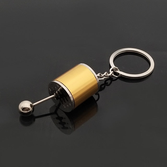 Hot Car Stalls Head Keychain Classic Christmas Race Six-Speed Manual Shift Gear Key Ring Toy Anti-Stress