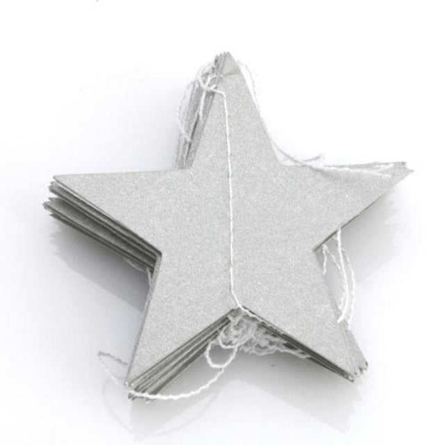 4M Paper Star Garlands Banner Birthday String Chain Wedding Party Decoration Banner Room Home Theme Party Toys Decoration Access