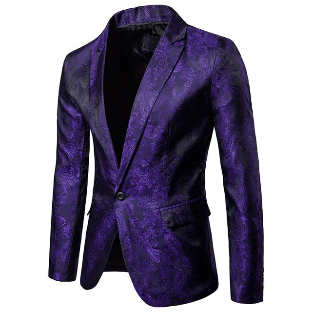 Men Suit Banquet Wedding Suit Party Suit Bar Night Club Suit Men Tops Bright Suit Paisley Suit Fashion Men's Suit