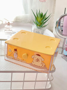 Lovely My Melody Twins Stars Storage Cabinet Drawer Cosmetics Makeup Stationery Organizer Plastic Organiser Drawers Storage Box