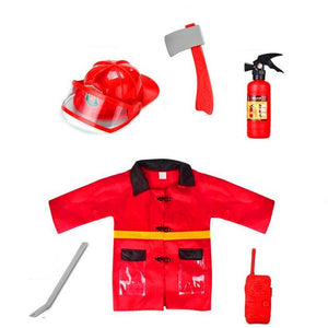 Children Toys Firefighter Clothing Fireman Vest Helmet Water Gun Hydrant Fire Extinguisher Intercom Toys Set Role Play Accessori