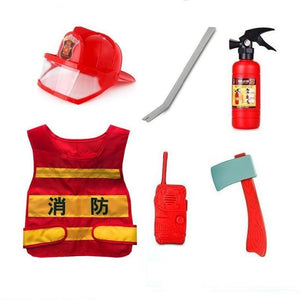 Children Toys Firefighter Clothing Fireman Vest Helmet Water Gun Hydrant Fire Extinguisher Intercom Toys Set Role Play Accessori