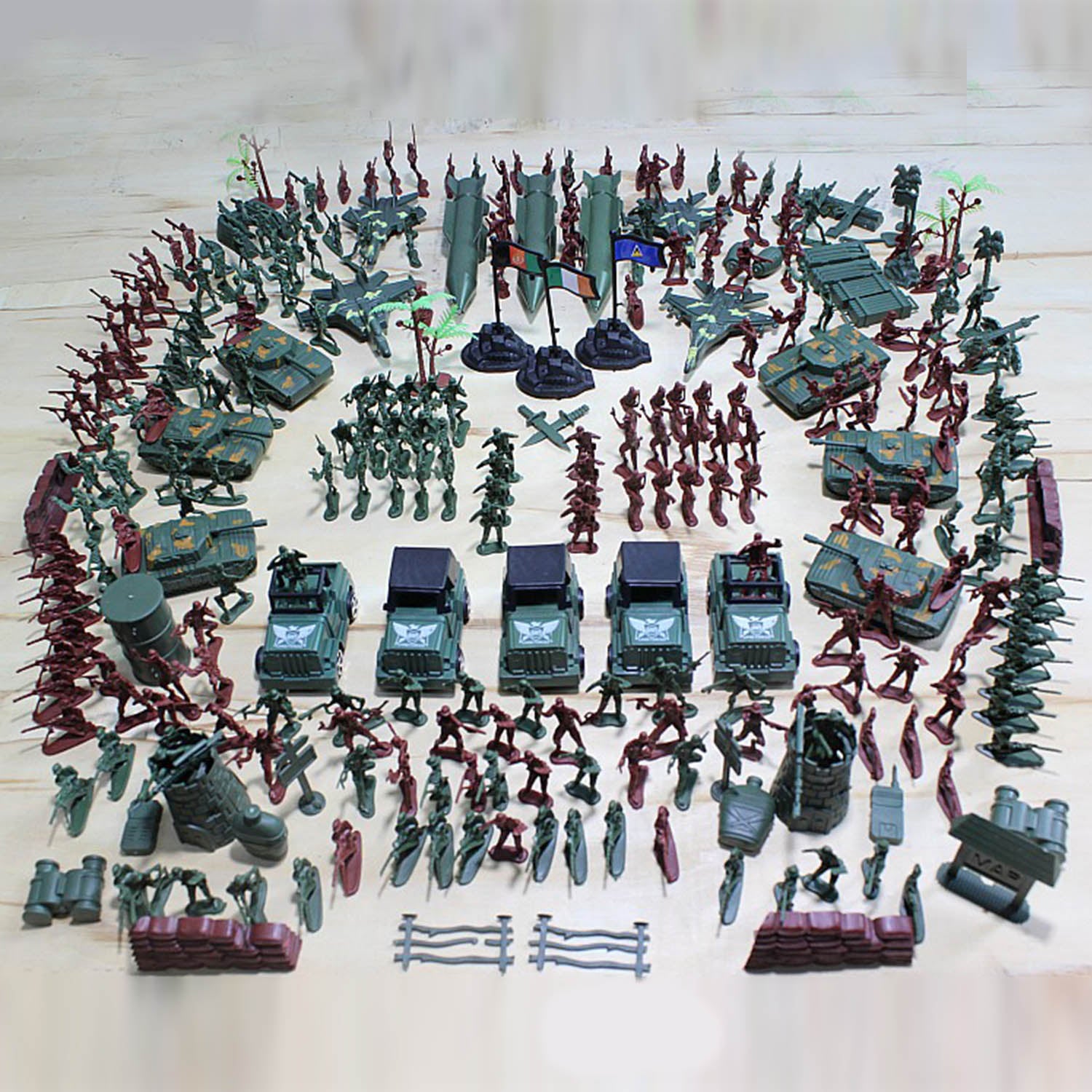 Kids 307pcs Plastic Military Soldier Army Base Model Army Men Figures Battle Group Weapon Accessories Playset Toys